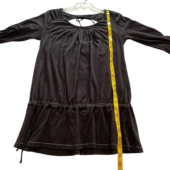 ALO Yoga Bamboo Blend Keyhole Open Back Top Tunic Drop Cinch Waist Size Medium - Picture 11 of 15